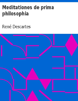Couverture de Descartes - Meditationes de prima philosophia